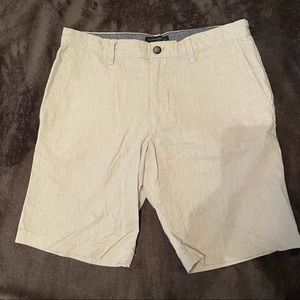 BANANA REPUBLIC Off White Striped Aiden Shorts Size 32